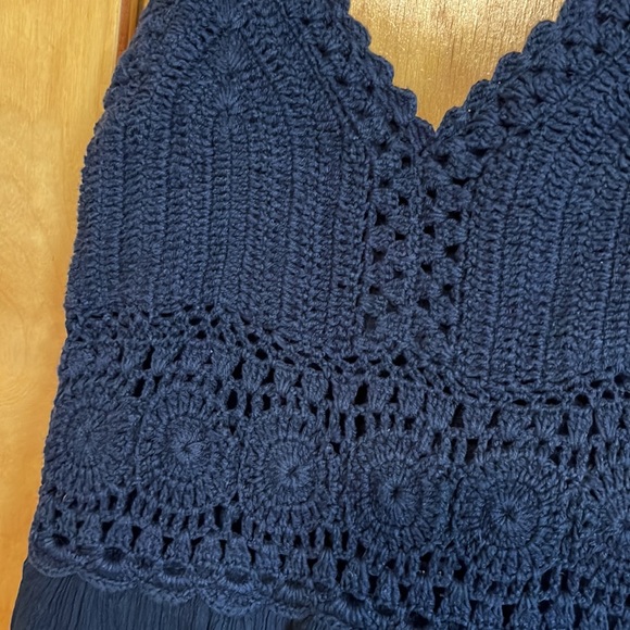 Abercrombie Crochet & Cotton Dress - XS Navy Blue - Picture 3 of 7